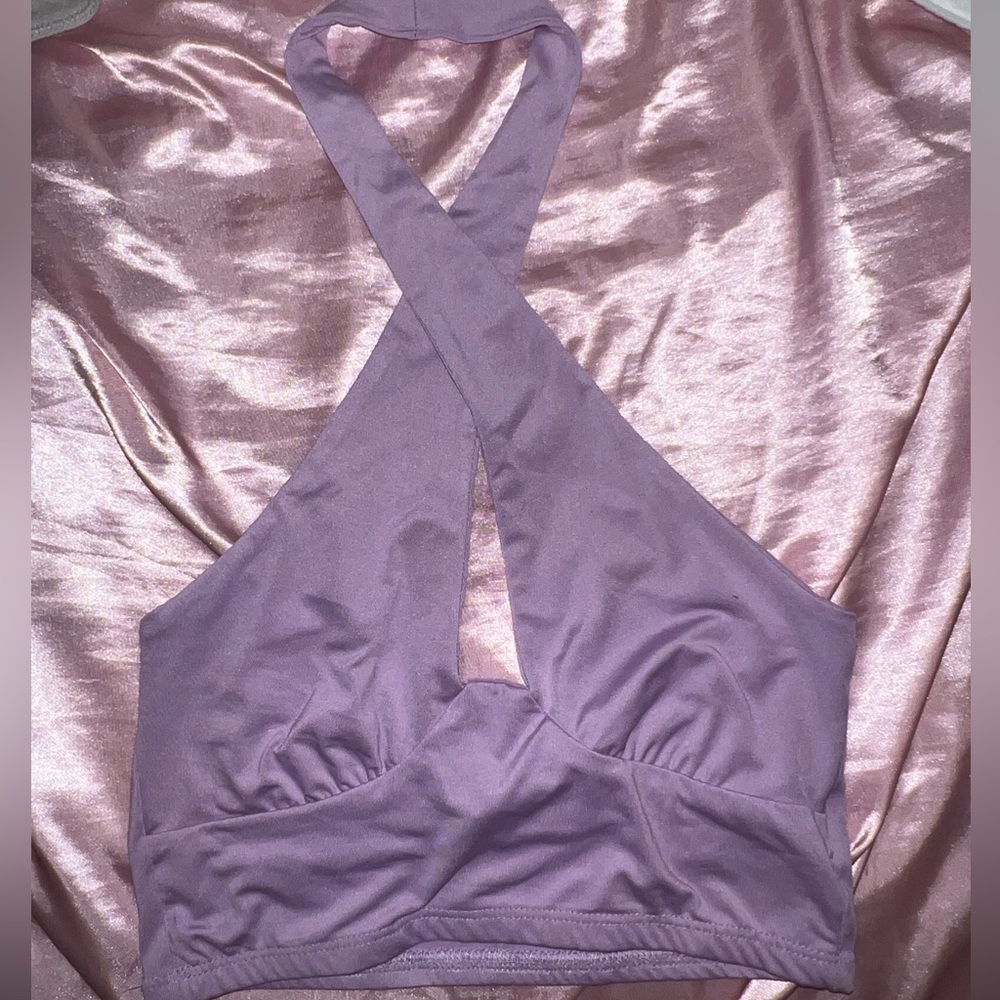 Adika cross neckline halter top